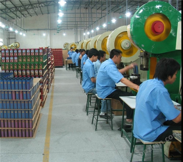 高档圆形茶叶包装铁罐定制工厂生产线