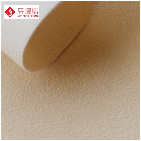 米黄色棉布底珠粒植绒布(F4-P0091)
