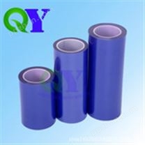 QY蓝色静电膜 耐温PE蓝色透明膜 普通吸附力普通光塑胶表面贴膜