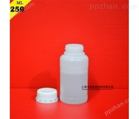 250ML塑料瓶，半透明色瓶身配白盖