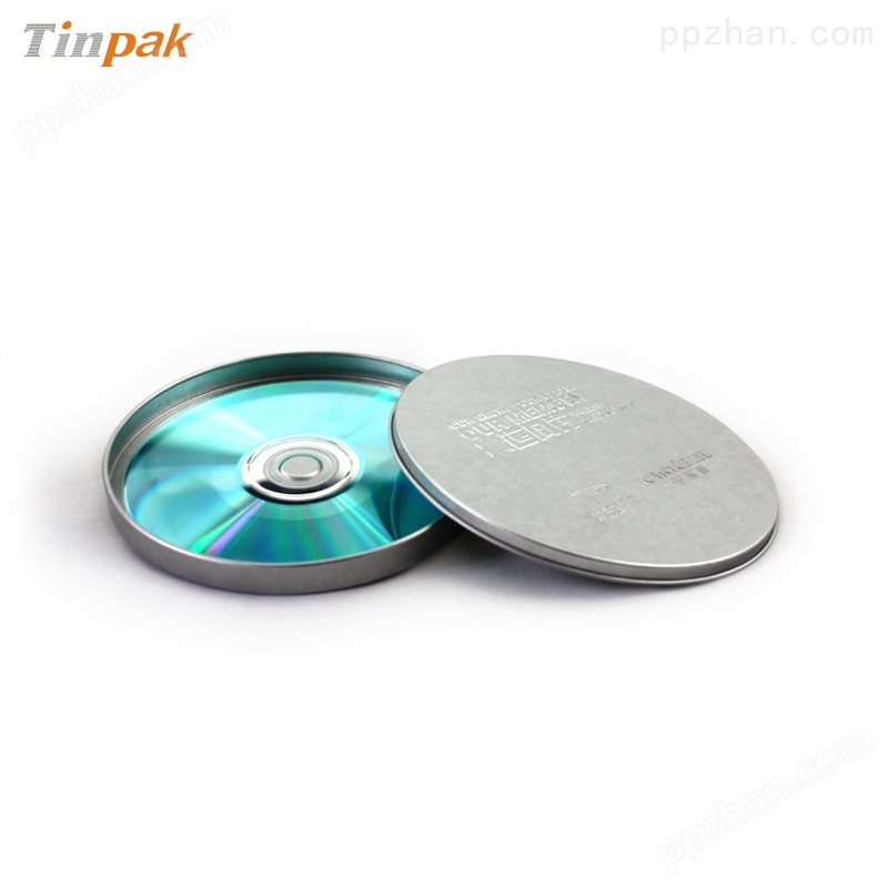 银光铁圆形音乐光碟包装铁盒生产厂家 高档音乐CD包装铁盒定制