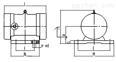 WTZD振动电机外形尺寸图